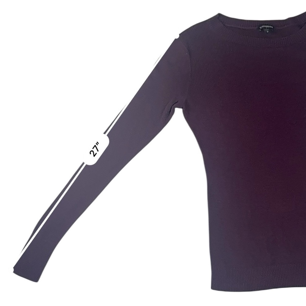 Express Plum Purple Cotton Rayon Knit Sweater Pullover – Size L - Picture 10 of 14